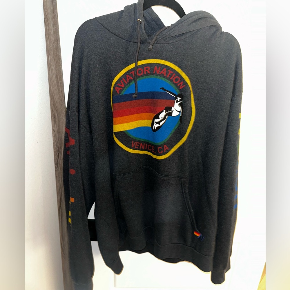 Very nice hoodie. New only worn once on a trip. AVIATOR NATION